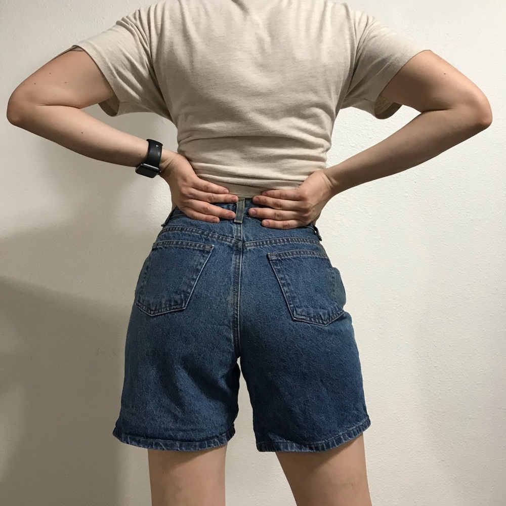 High waisted denim shorts